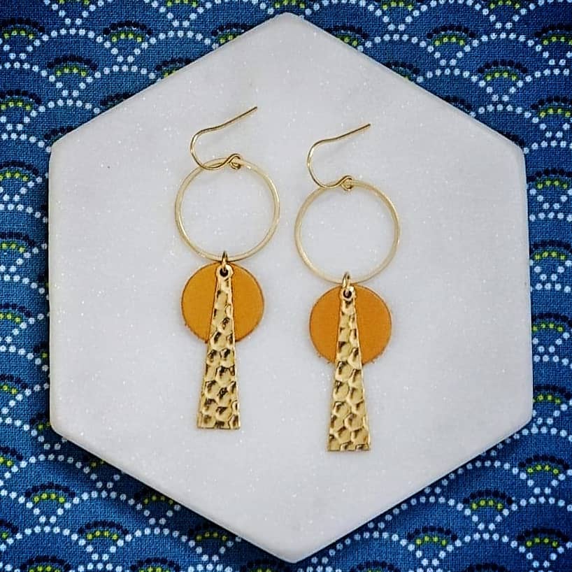 Boucles d'oreilles Louxor dorées à l'or fin