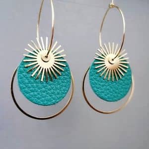 Boucles d'oreilles Sun Créoles dorées à l'or fin