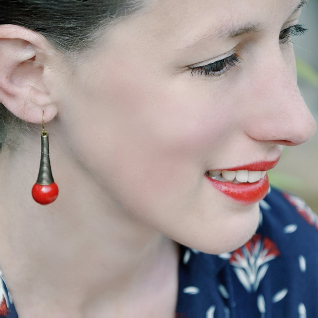Boucles d'oreilles Afrika Rouge