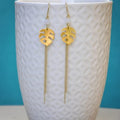 Boucles d'oreilles Mini Monstera dorées or fin