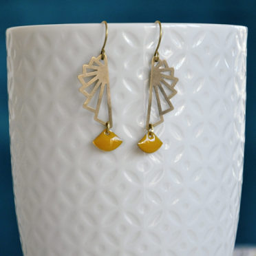 Boucles d'oreilles Origami Bronze
