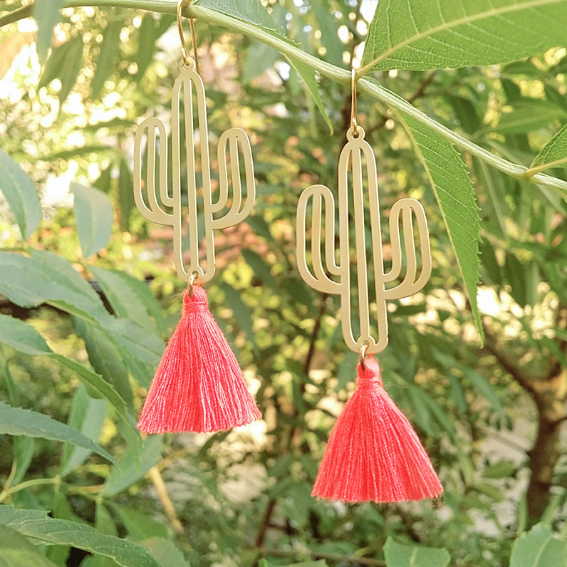 Boucles d'oreilles Cactus-pompon