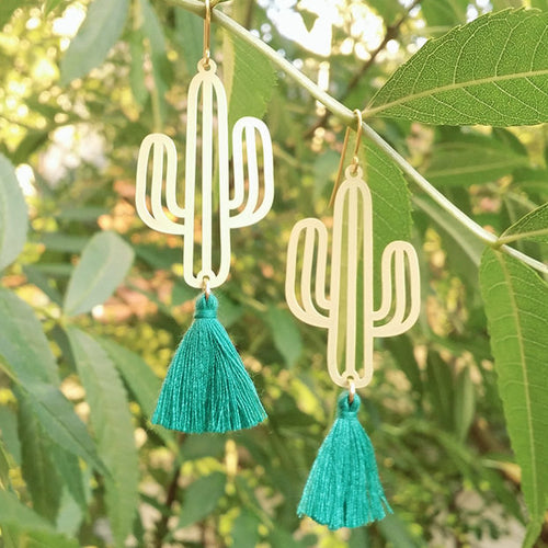 Boucles d'oreilles Cactus-pompon