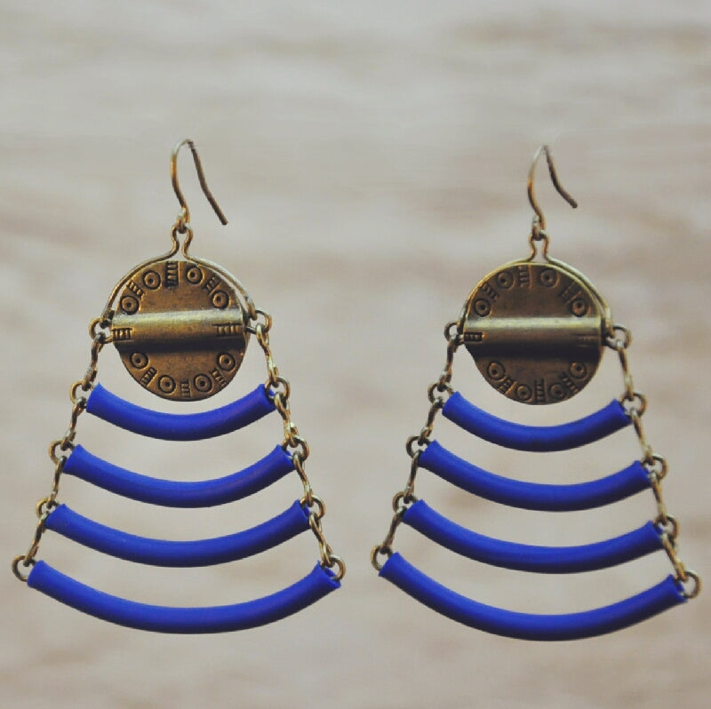 Boucles d'oreilles Keops Bleu