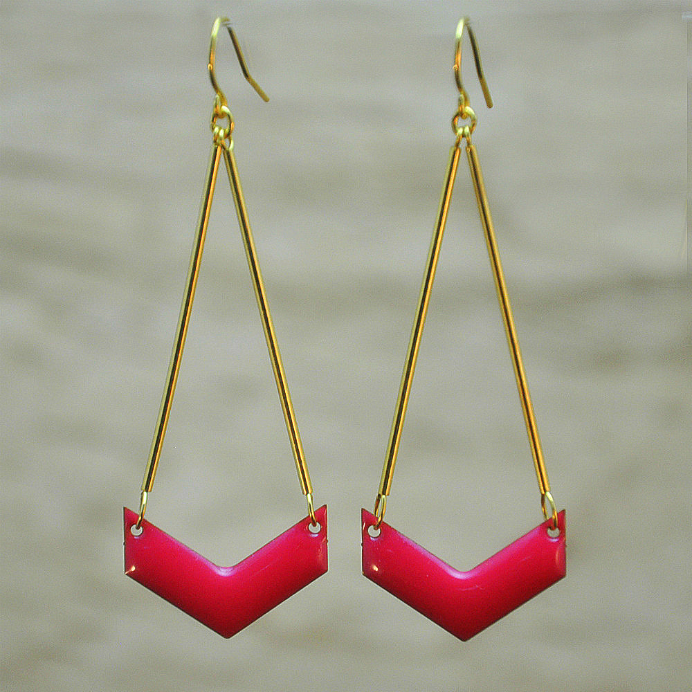 Boucles d'oreilles chevrons blancs