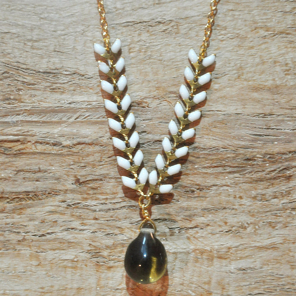 Collier Fishiz Blanc-goutte topaze