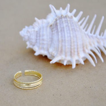 Bague fine 3 joncs or fin
