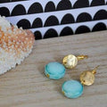 Boucles d'oreilles Aqua dorée à l'or fin